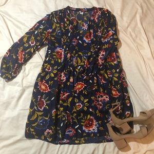 Old Navy- Long Sleeve Floral Mini Dress